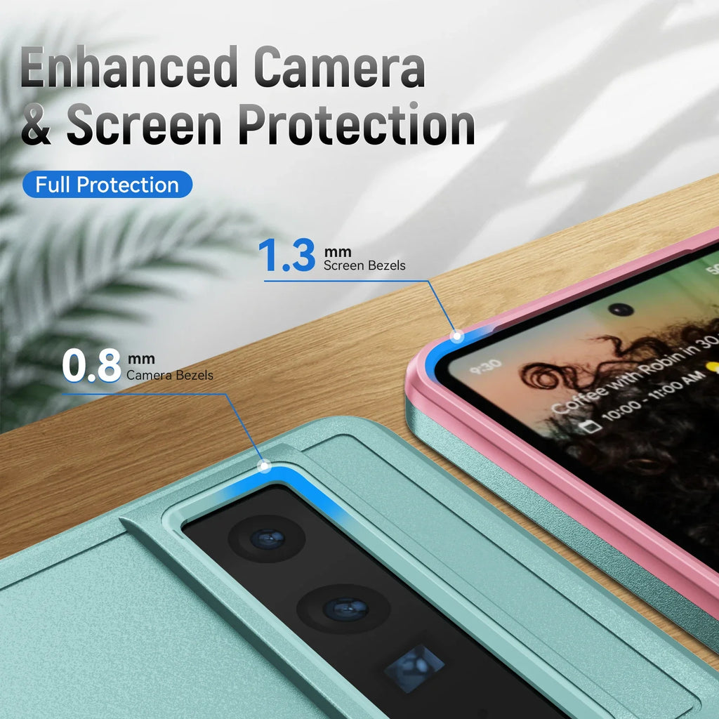 Military Heavy-Duty Magnetic Ring Stand Phone Case For Google Pixel 9 8A 8 7 7A 6 6A Pro Rugged Matte Shockproof Defender Cover