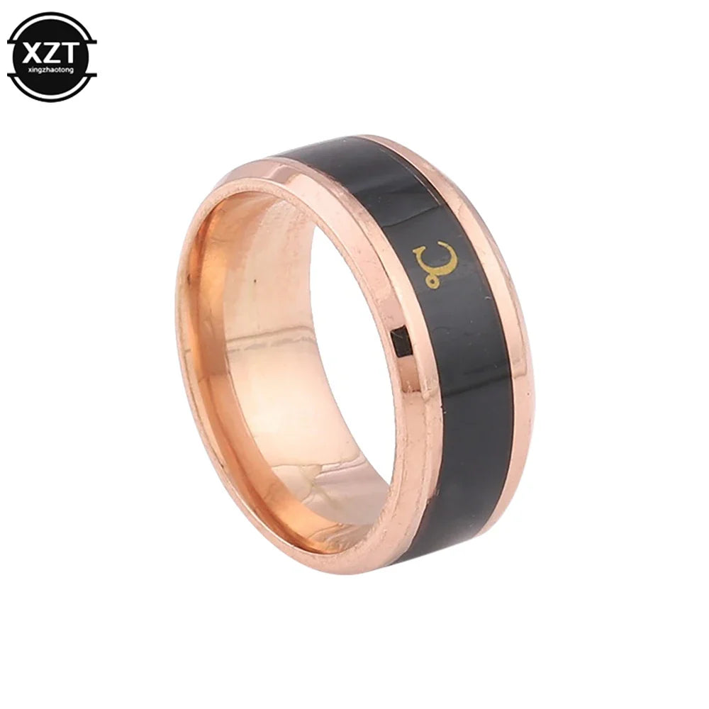 Multifunctional Waterproof Intelligent Smart Temperature Couple Ring Titanium Steel Finger Jewelry Fingertip Temperature Sense