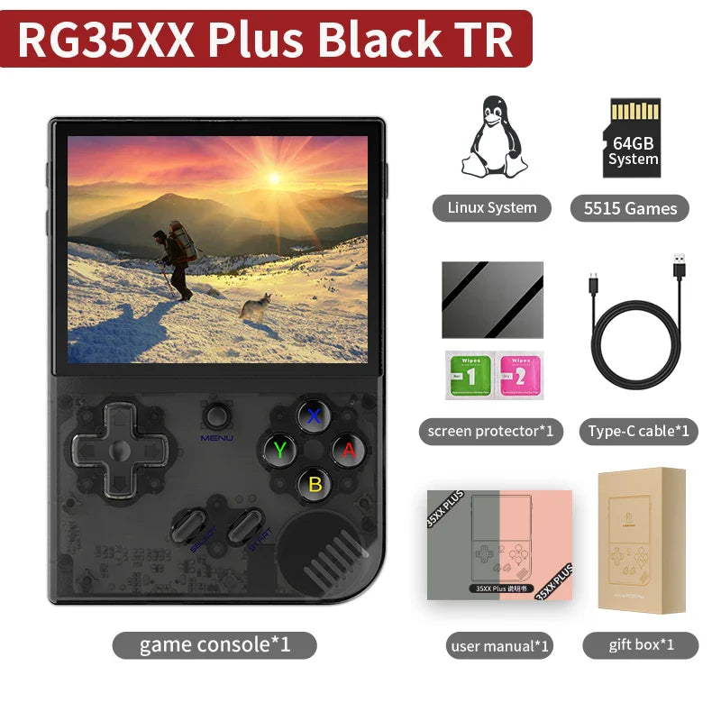 ANBERNIC RG35XX Plus/RG35XX Retro Handheld Game Console 3.5″ IPS Screen Linux Portable Video Game Player Support HD-M-I TV Output