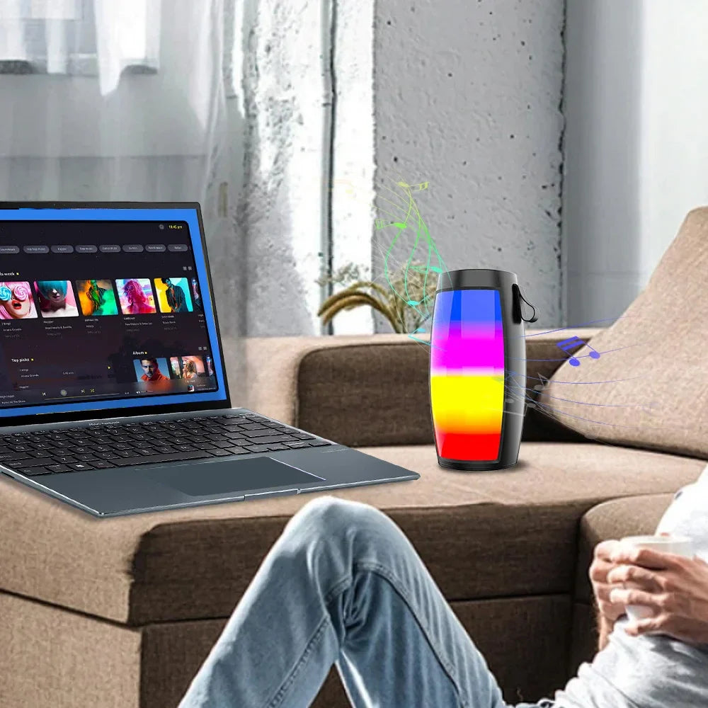Portable Bluetooth Speakers LED Lights Loudspeaker Outdoor SupportsTF Car Audio Gift Wireless Sound Box