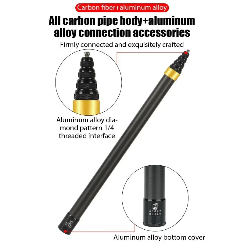 Carbon Fiber Invisible Extended Edition Selfie Stick for Insta360 X3 GO3 Action 4 Accessories 300CM for DJI GoPro Selfie Stick