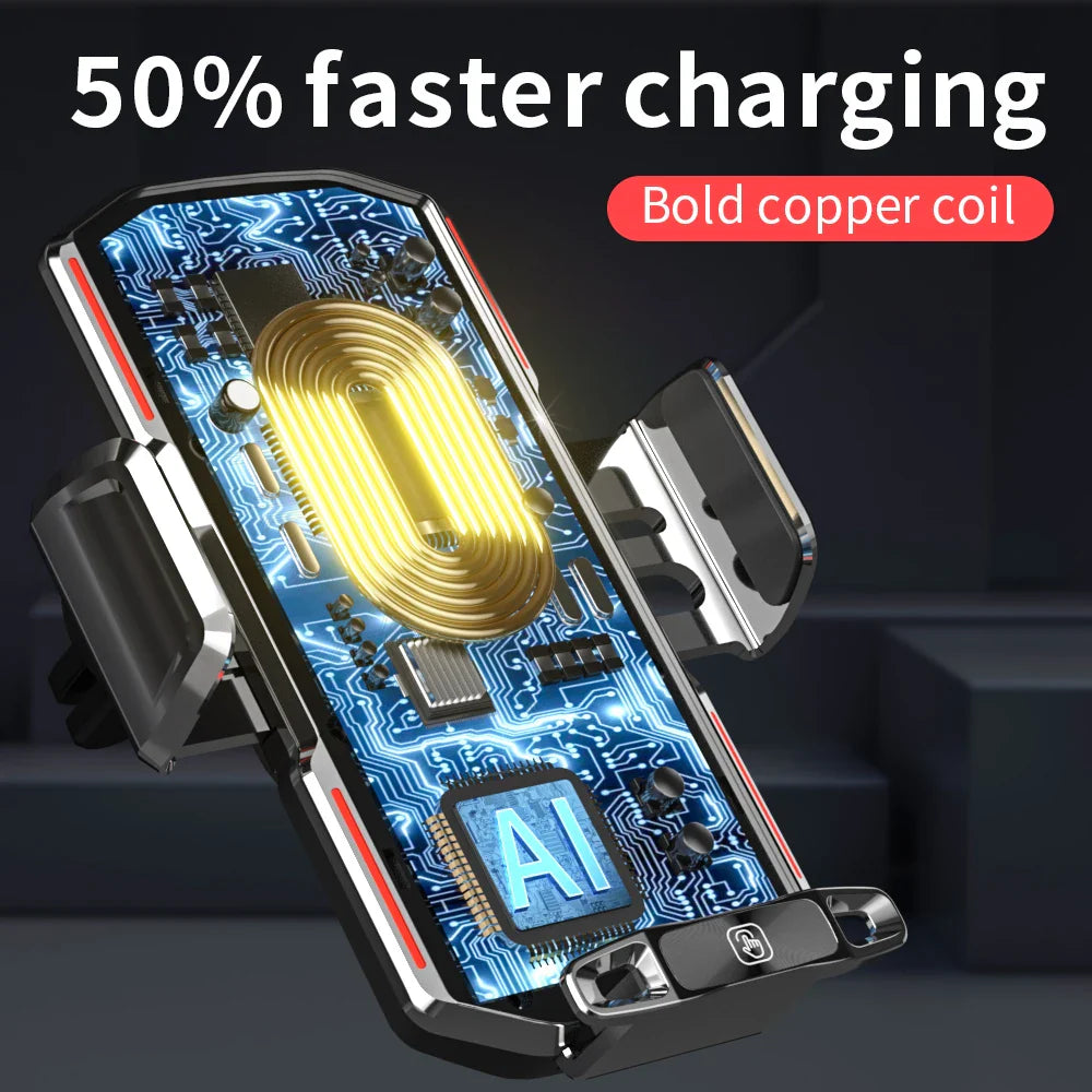 Magnetic Car Phone Holder 66W Wireless Fast Charger Infrared Induction Car Air Vent Bracket for iPhone 12 13 14 15 Andorid Mount