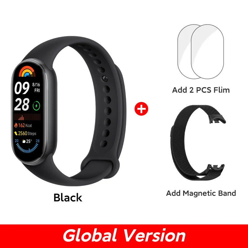 Global Version Xiaomi Smart Band 9 150+ Sports Modes Sleep Monitoring 1.62" AMOLED Display 21-day Battery Life