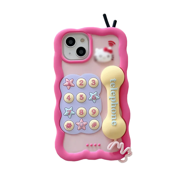For iPhone 16 Pro MaxCartoon Cute Silicone Protection telephone Cover For iPhone 14 13 12 15 Pro Max INS Pop 3D Case Funda Coque