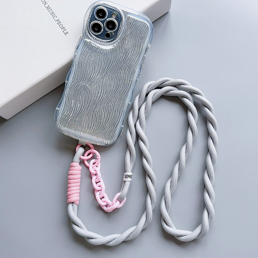 Cute and Durable Acrylic Crossbody Phone Lanyard with Diameter Adjustable Outdoor Universal Case, Anti-Lost Neck Cord, Wrist Strap, and Card Holder for Keys and ID