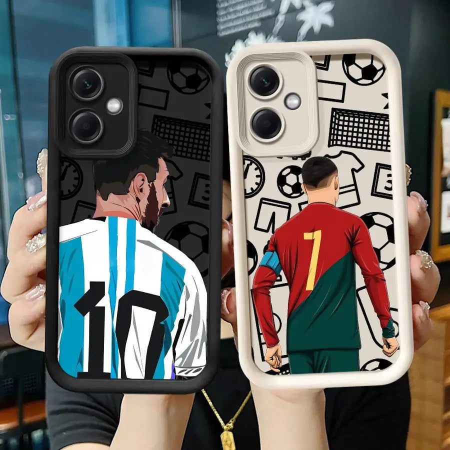 Cartoon Football Number Phone Case for Xiaomi Redmi 12 13C 5G 14C A1 A2 Plus A3 A3X A4 Poco X3 NFC C50 C51 C61 Funda Cover