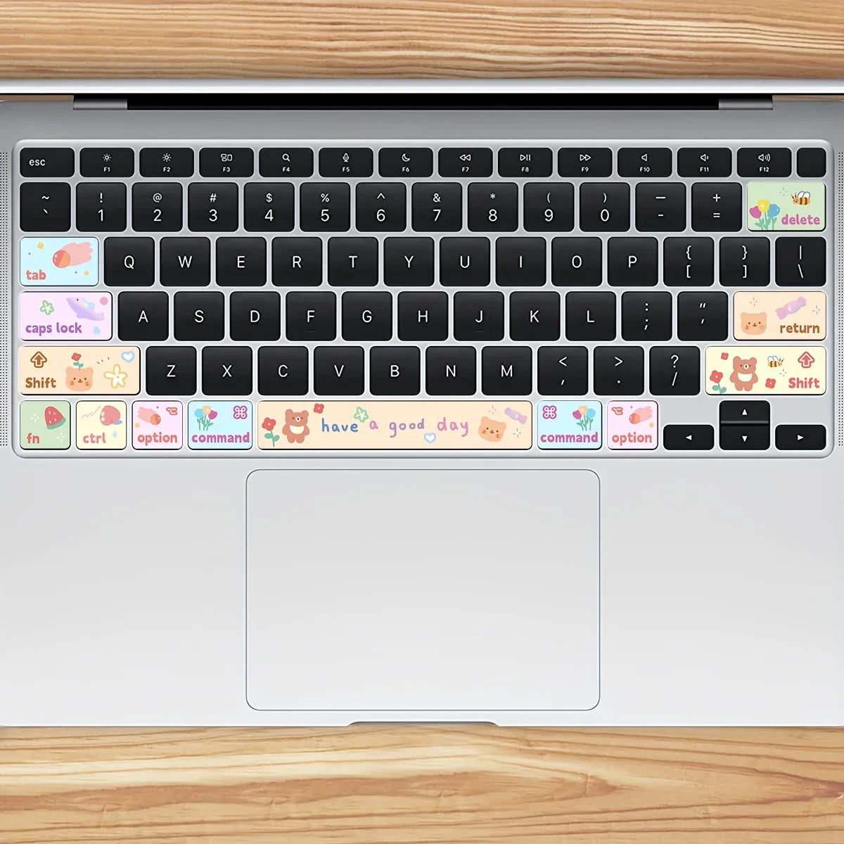 1PCS Cute Bear Pattern Cute Cat Pattern Laptop Partial Keyboard Skin Stickers