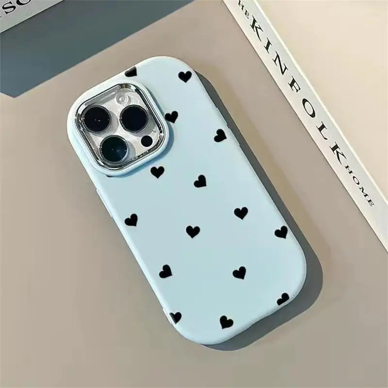Case For Samsung Galaxy S24 S23 Ultra Plus S20 S21 FE A54 A35 A14 A15 A32 A52 A52S A05 A05S A23 A24 A25 Cover Love Heart Plating