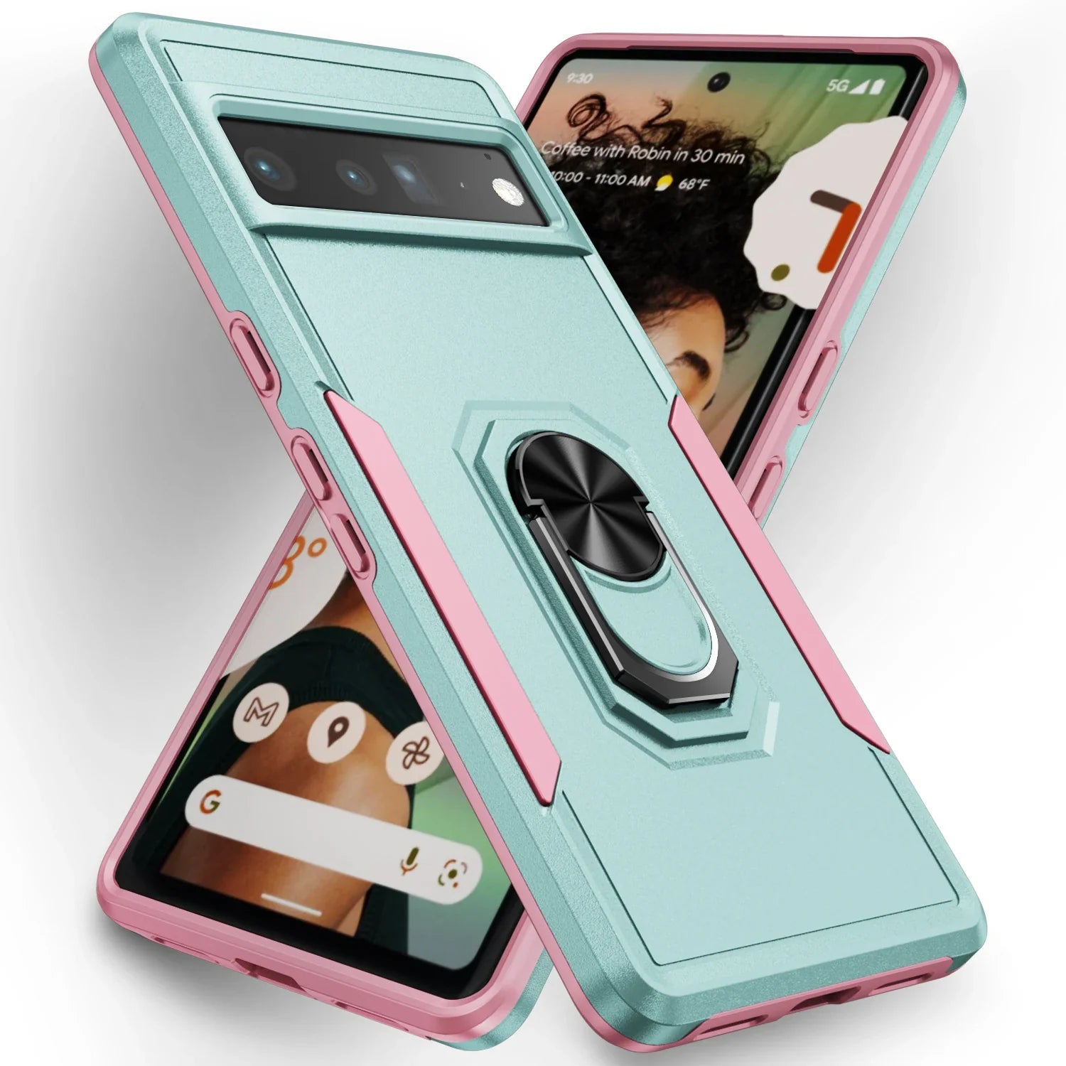 Military Heavy-Duty Magnetic Ring Stand Phone Case For Google Pixel 9 8A 8 7 7A 6 6A Pro Rugged Matte Shockproof Defender Cover