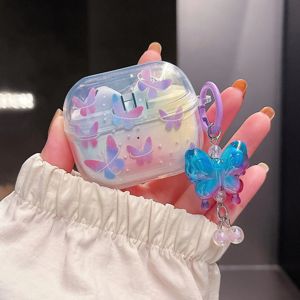 Cartoon KT Case for Samsung Galaxy Buds 3 Pro Transparent Flower Wireless Headphone Cover for Samsung Buds3 Protective Cover