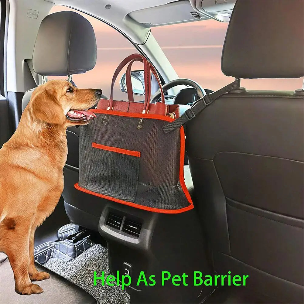 Car Seat Middle Storage Bag Universal Car Seat Side Back Storage Net Bags  Multifunction Handbag Holder Net Pocket
