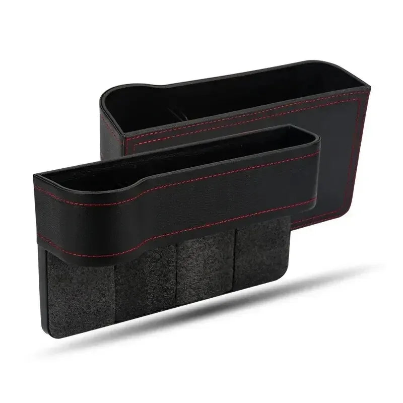 PU Leather Car Seat Gap Storage Box Universal Seat Gap Slit Box With Charging Hole Phone Bottle Keys Holder Box Auto Organizer