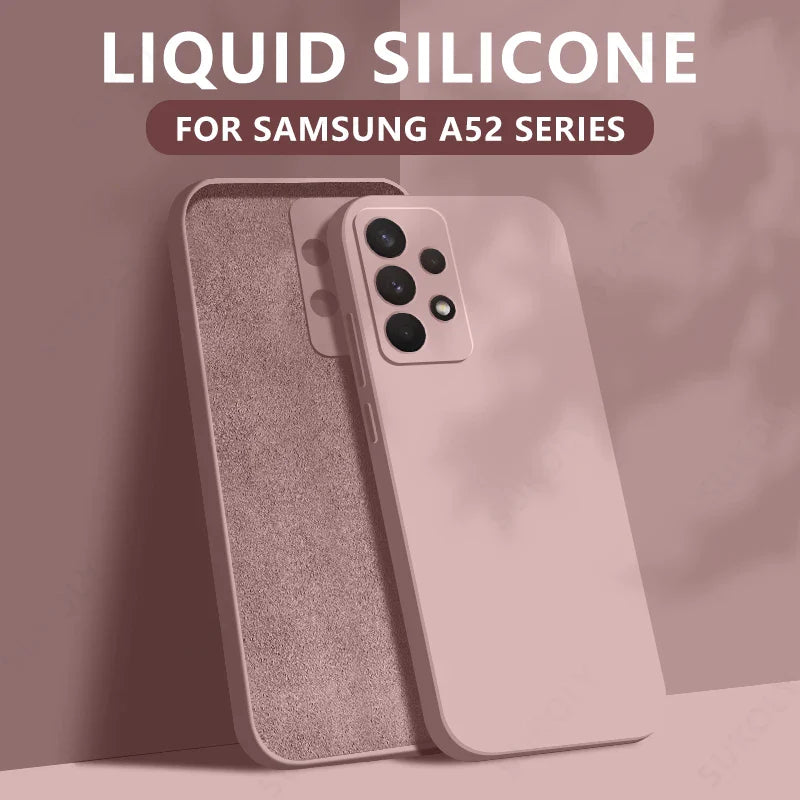 Liquid Silicone Case For Samsung Galaxy S25 Edge S25 S24 S23 S22 Ultra Plus S24 FE A56 A54 A53 A55 A16 Camera Protect Soft Cover