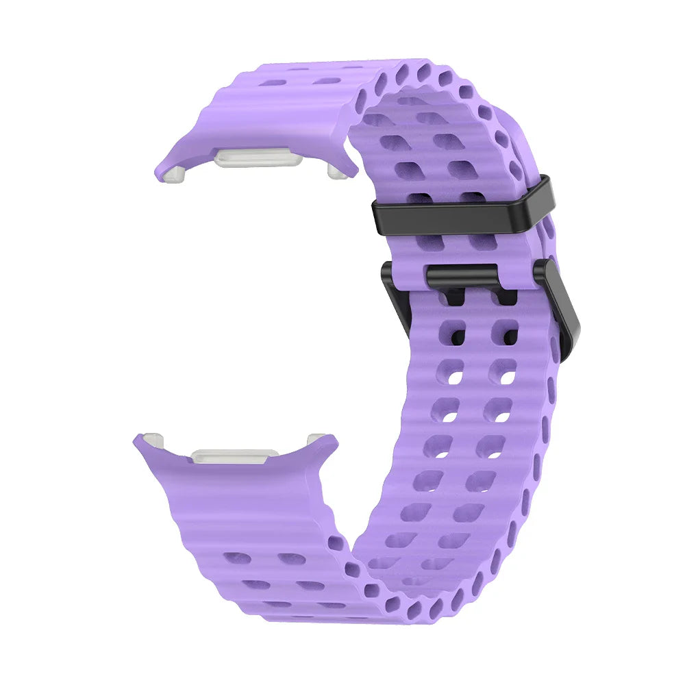 NEW Marine Silicone Strap For Samsung watch ultra 47mm Bracelet No Gaps Sport two-tone Band for Galaxy 7 ultra watchband straps