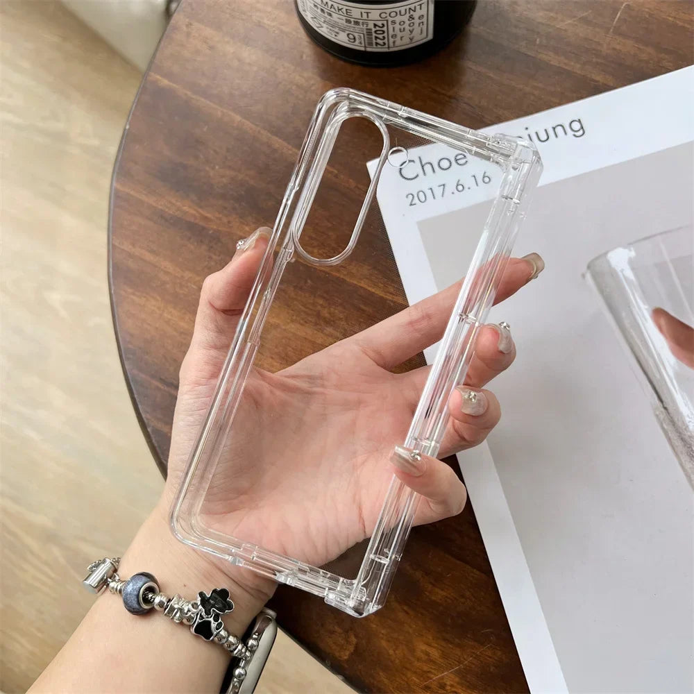 for Samsung Z Fold5 Transparent Acrylic Case for Samsung Galaxy Z Fold 5 4 3 6 fold4 ZFold Full Protector Hard Shockproof Cover