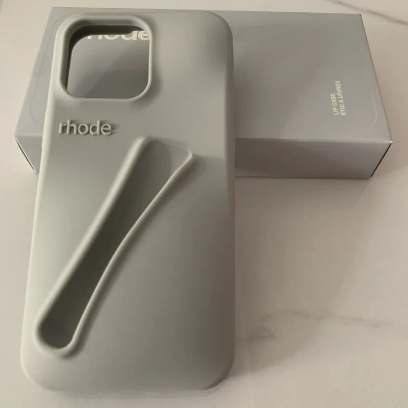 Lipstick Soft Silicone DIY Rhode Phone Case For iPhone 16 15 14 13 12 11 Pro Max Plus Portable Lip Gloss Holder Ins Hot Cover