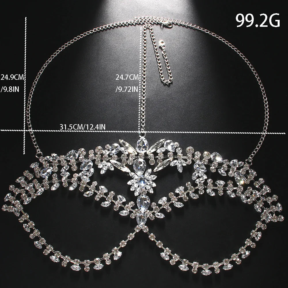 Exaggerated Rhinestone Masquerade Jewelry Face Mask