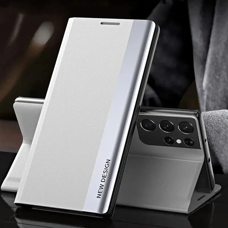 Luxury Leather Flip Case For Samsung Galaxy S25 S24 S23 S22 S21 S20 Ultra Plus S23 S21 S24 FE Note 20 Ultra 10 Plus Stand Cover