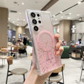 for Samsung S23 Ultra Gradient Glitter Epoxy Case for Samsung Galaxy S23 Plus S22 Ultra for Magsafe Magnetic Transparent Cover
