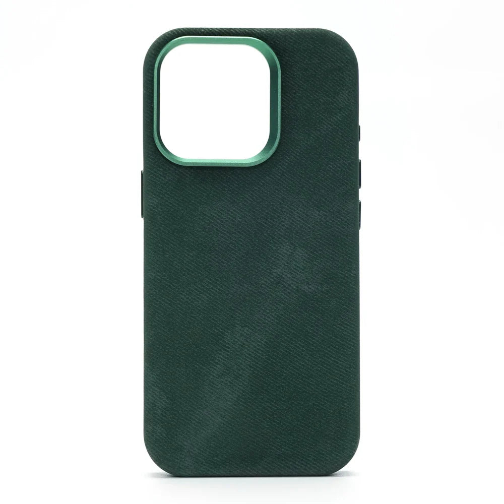 Luxury Metal Lens Magnetic Fiber Leather Case For iPhone 16 Pro Max 15 14 Plus 13 12 MagSafe Wireless Charging Shockproof Cover