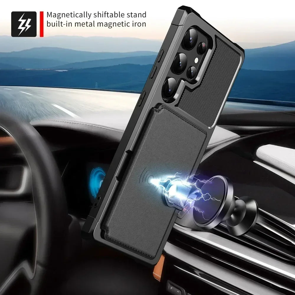 Card Wallet Case for Samsung Galaxy S24 S23 FE S25 S23 Plus S22 S21 Ultra A55 A35 A15 A54 A34 A53 A52S A52 A14 A05S A05 A24  A16