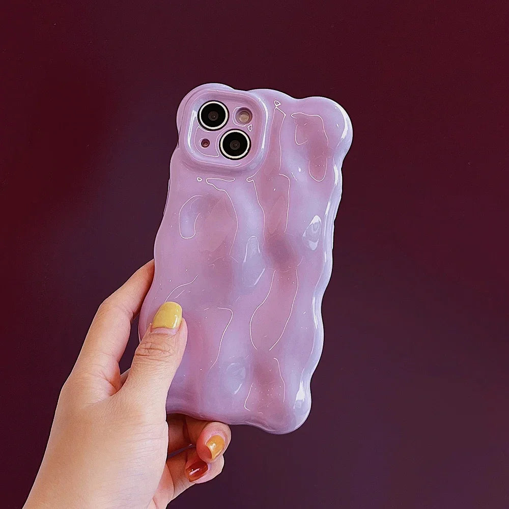 Qianliyao 3D Bubble Wave Pattern Phone Case For iPhone 16 15 14 13 12 11 Pro Max 14promax 14pro Soft Shockproof Back Cover