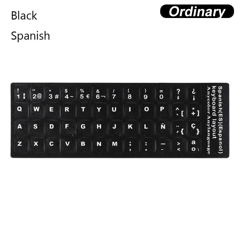 Spanish,Russian,Arabic,French,English etc Language Fluorescent Keyboard Stickers Luminous Waterproof Keyboard Protective Film
