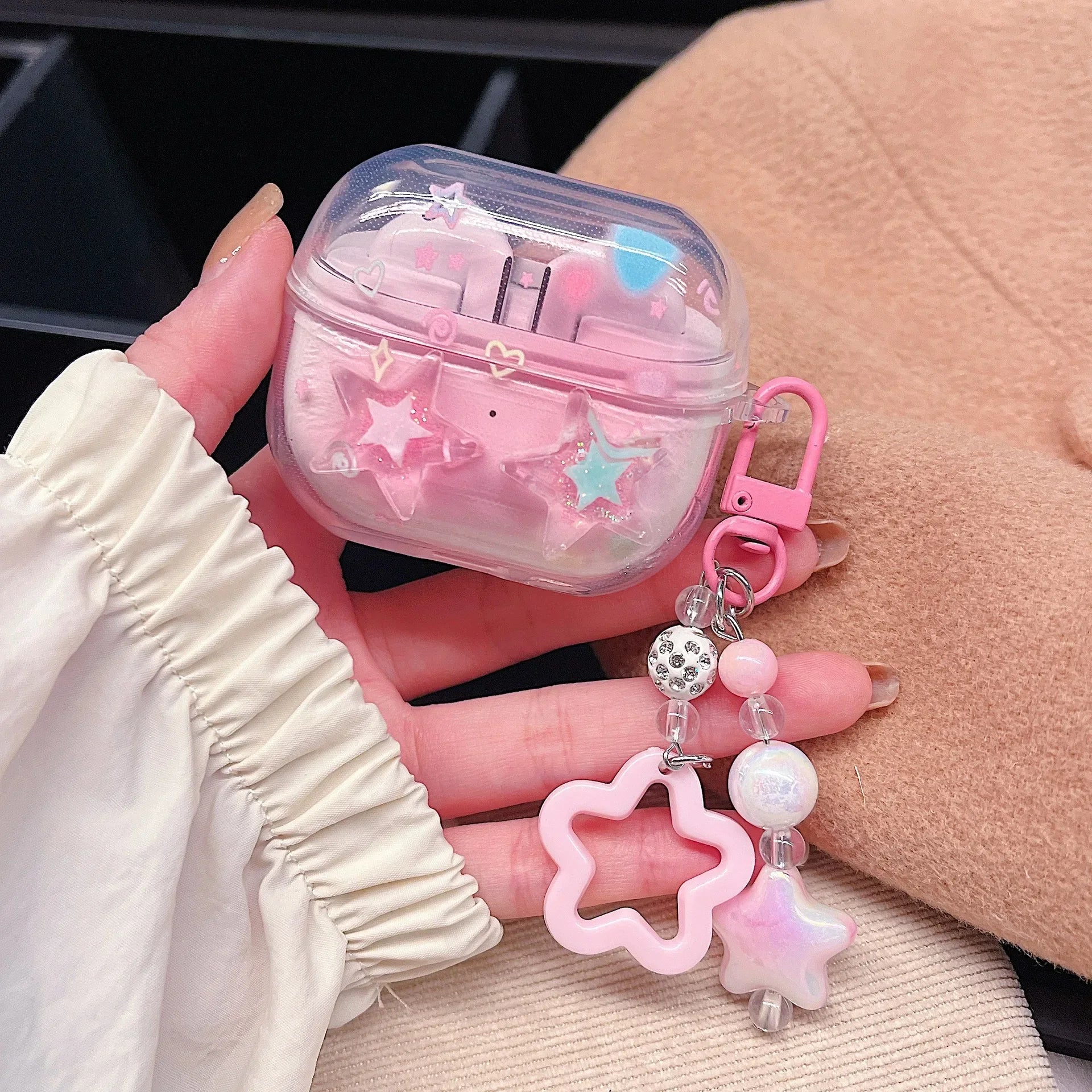 TPU Flower Earphone Case for Samsung Galaxy Buds 3 Pro for  Samsung Galaxy Bugs 3 Earphone Cover with Keychain