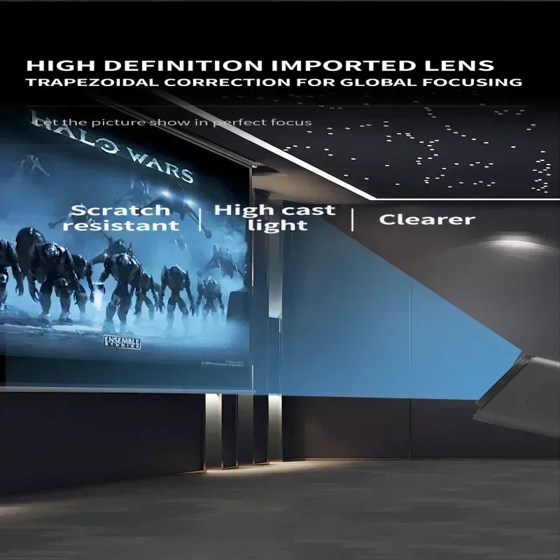 HY320 Mini Newly Native 720P Android 11 4K Projector 300ANSI Wifi6 BT5.0 Cinema Outdoor Portable 180° Rotable Projector