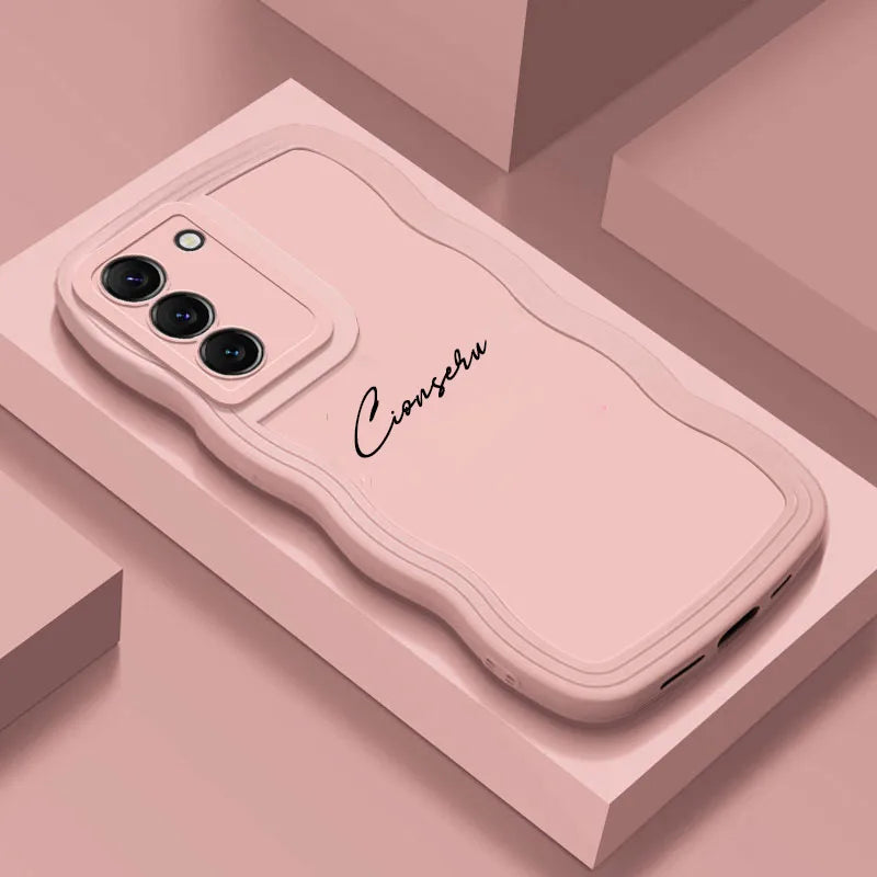 Personalized Customized Name Wave Case Case For Samsung S24 S23 S22 S21 Ultra Plus Back Cover