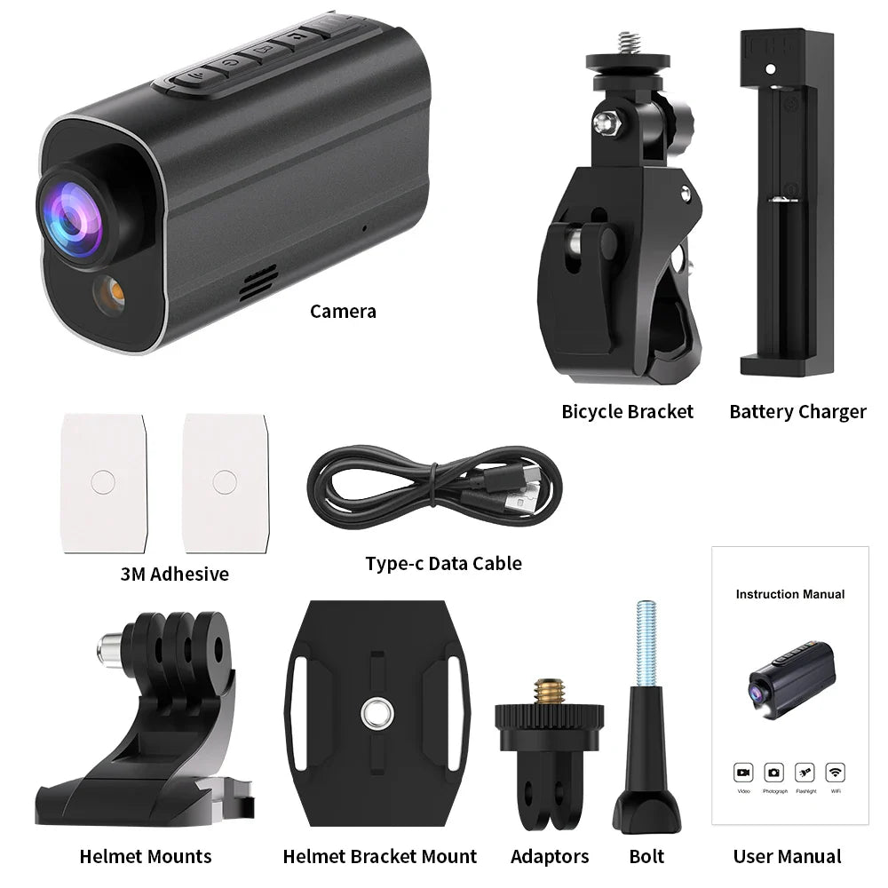 5K Action Camera 30M Waterproof Sport Camera Mini Outdoor Bike Motorcycle Helmet Camera EIS Anti Shake DV Car Video Recorder