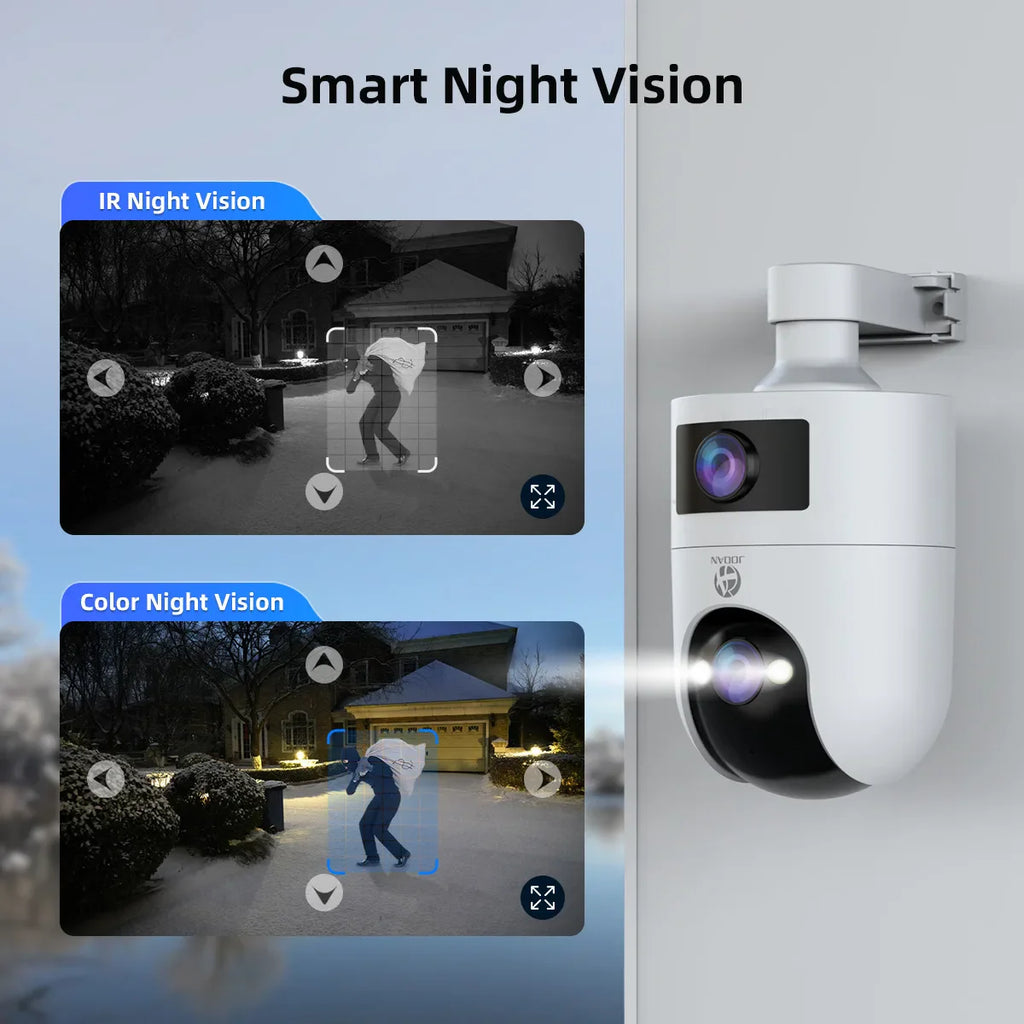 JOOAN 4K 6MP HD  PTZ Camera Outdoor Dual Lens Dual Screen AI Tracking 5G WIFI IP Camera Security CCTV Video Surveillance Cameras