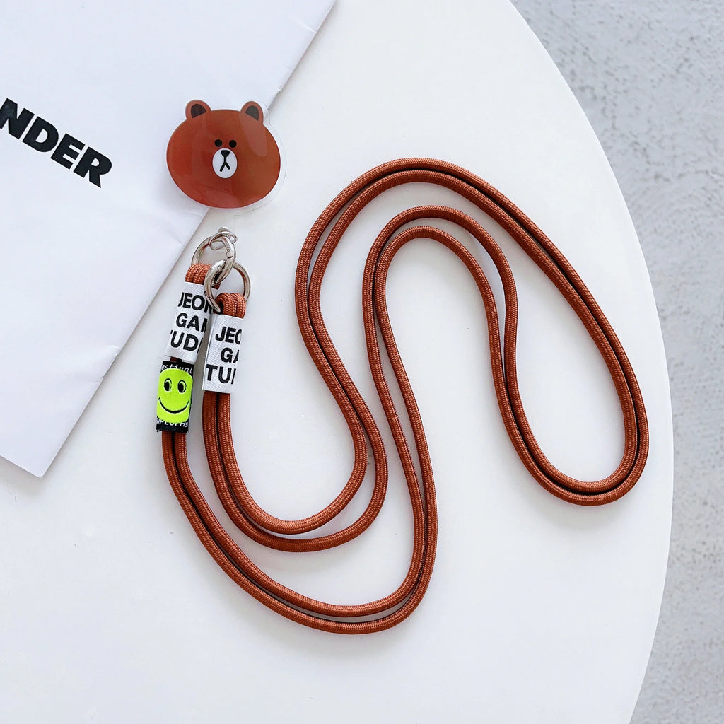 New colorful woven cartoon lanyard mobile phone lanyard wrist strap Crossbody rope anti-loss rope key bag multi-purpose lanyard