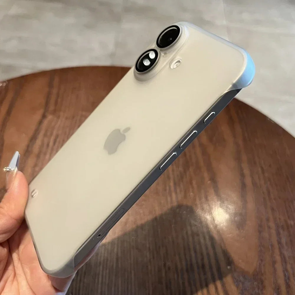 Broderless Case for iPhone 16 Ultra Thin Slim Matte PC Cover for iPhone 11 12 13 14 15 Pro Max 16 Plus Glass Camera Protector