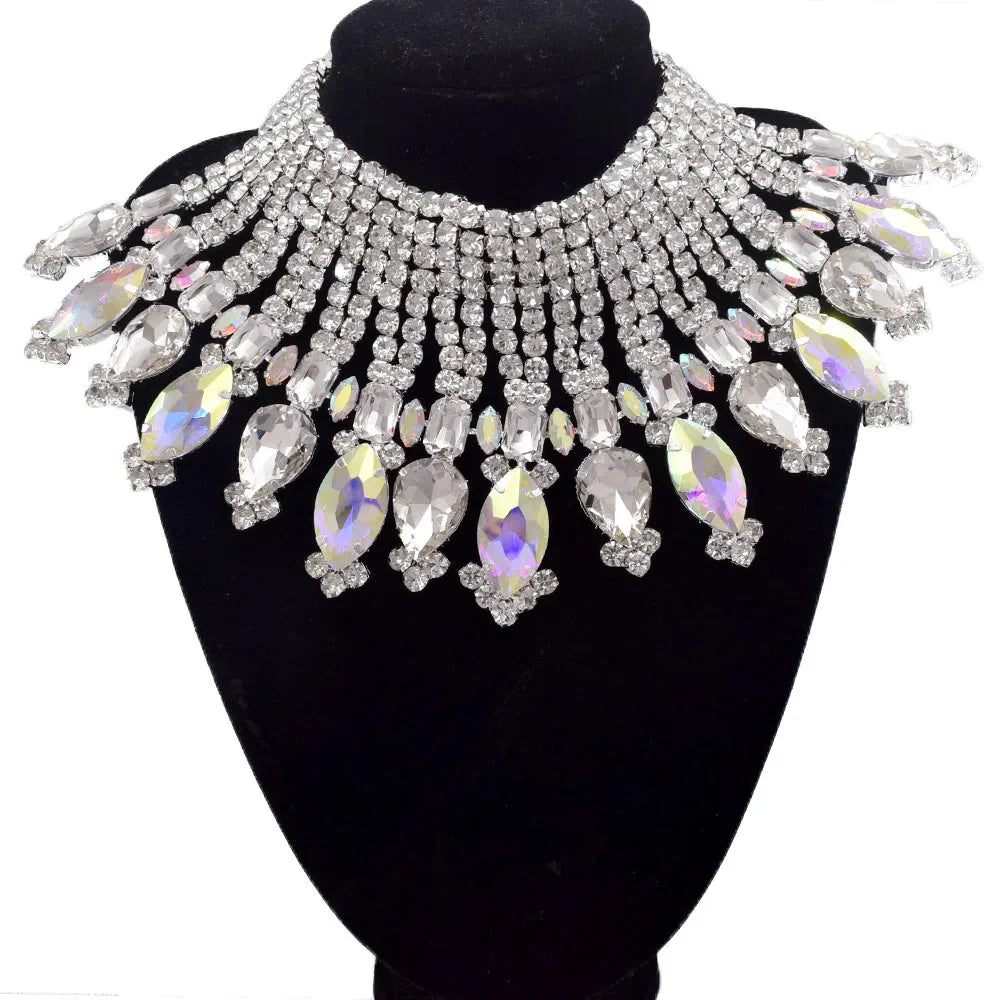 Radiating Statement Rhinestone Crystal Necklace