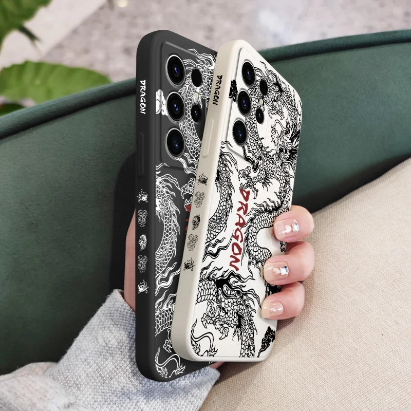 Devil Dragon Phone Case For Samsung Galaxy S24 S23 S22 S21 S20 S10 S10E Ultra Plus FE Note 20 Ultra 10 Plus Cover