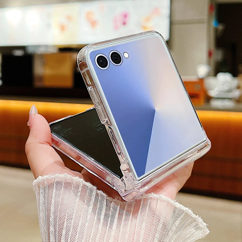 Christmas Tree Bear Clear Phone Case For Samsung Galaxy Z Flip 7 FE 6 5 4 3 5G Folding Hard PC Cover For Samsung Z Flip7 Flip6