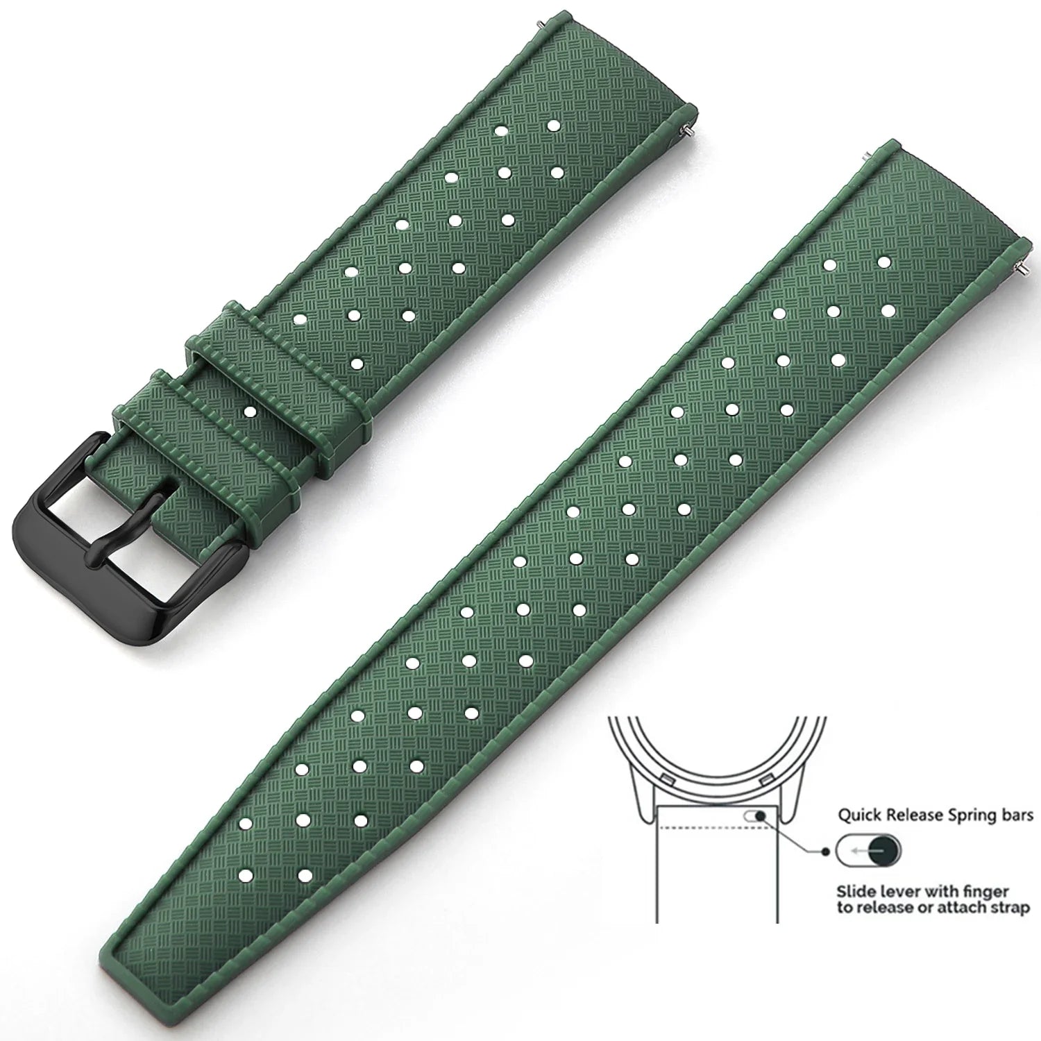 Tropical Silicone Watch Band Quick Release Watch Band 18mm 20mm 22mm Rubber Tropic Smart Watch Strap for Oris Seiko Citizen