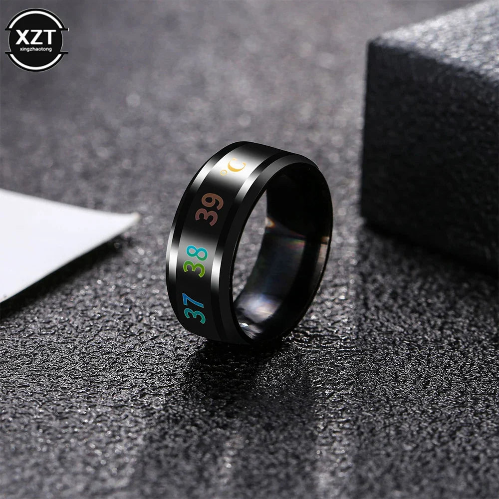 Multifunctional Waterproof Intelligent Smart Temperature Couple Ring Titanium Steel Finger Jewelry Fingertip Temperature Sense