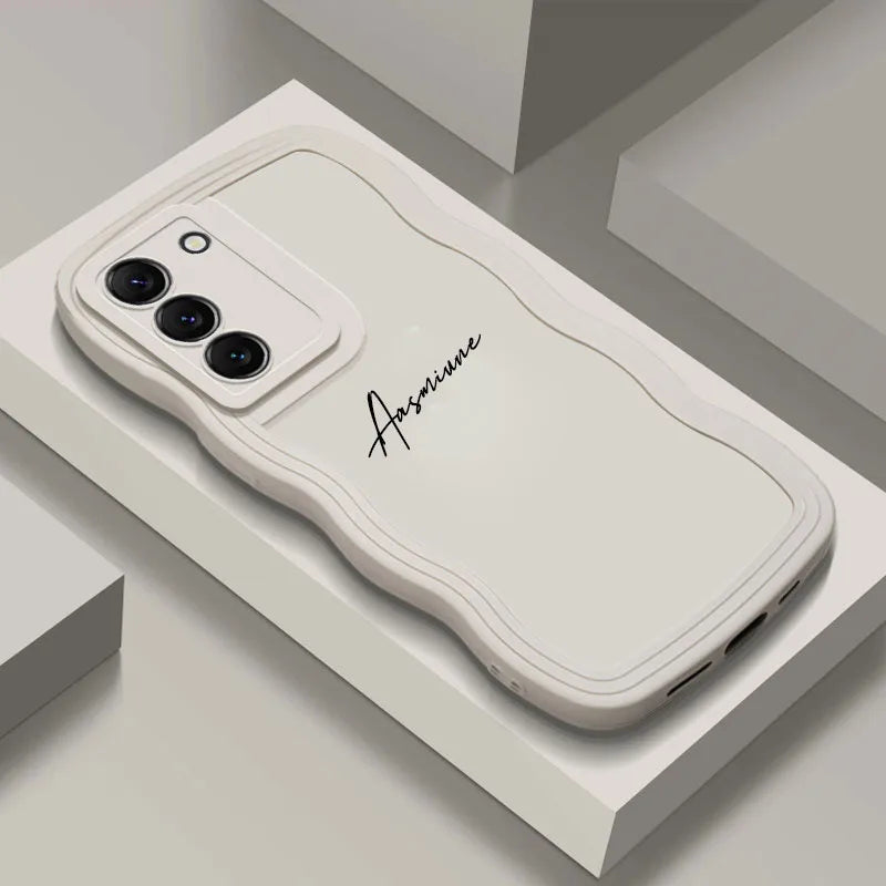 Personalized Customized Name Wave Case Case For Samsung S24 S23 S22 S21 Ultra Plus Back Cover