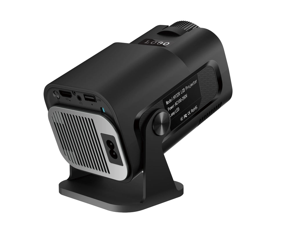 HY320 Mini Newly Native 720P Android 11 4K Projector 300ANSI Wifi6 BT5.0 Cinema Outdoor Portable 180° Rotable Projector