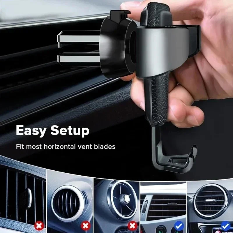 Gravity Car Phone Holder Air Vent Clip Mount Mobile Cell Stand Smartphone GPS Auto Locking Support in Car Bracket For iPhone