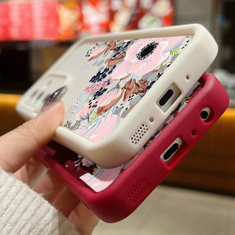 Flower Print Case For Samsung Galaxy S25 S24 S23 S22 Ultra S21 S24 FE A55 A54 A34 A15 A14 A35 A52 A53 A25 A16 5G Soft TPU Cover