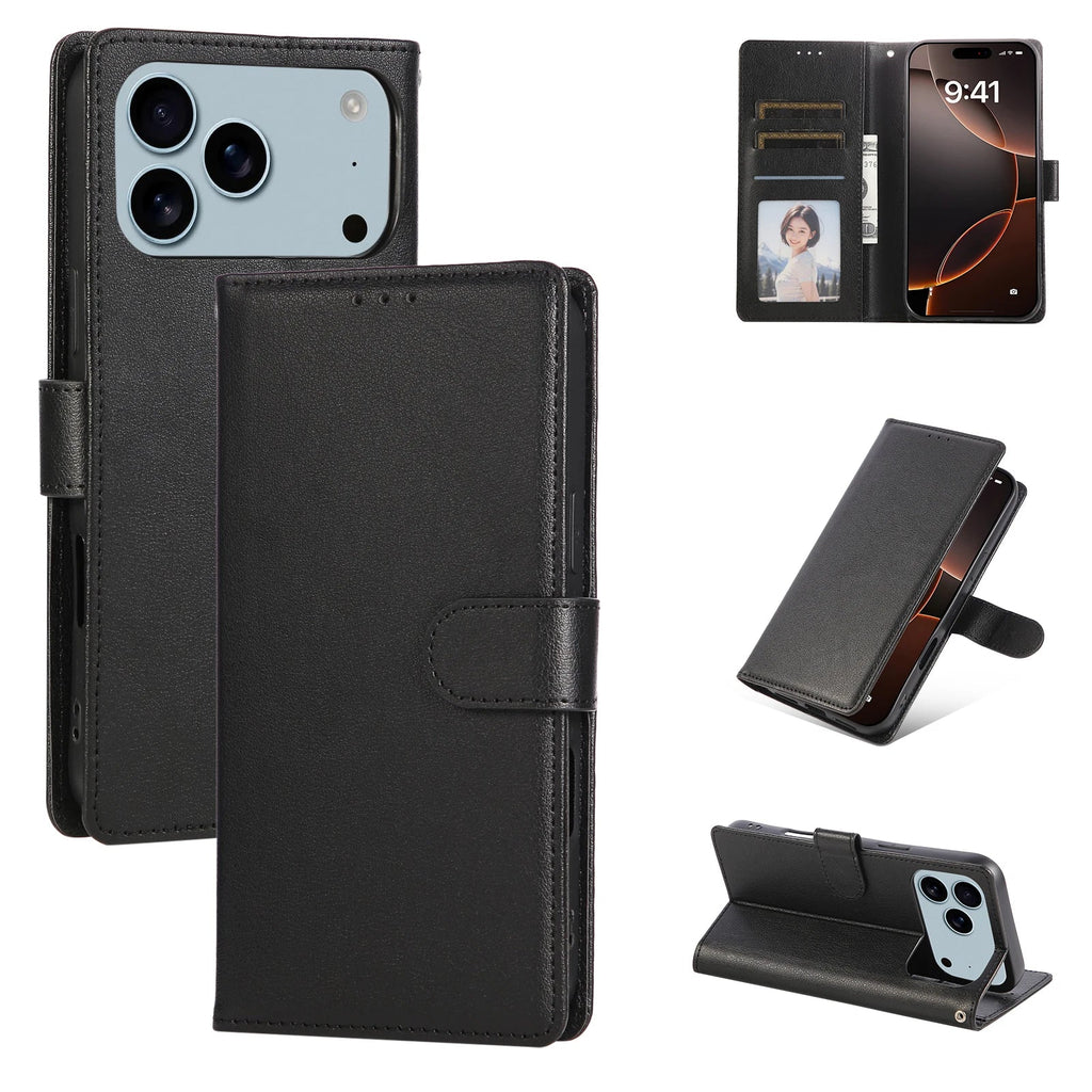 PU Leather Wallet Phone Case For iPhone 17 Pro Max  17 Pro 17 Air 17 16 15 14 Flip Cover Protective Magnetic With Picture Frame