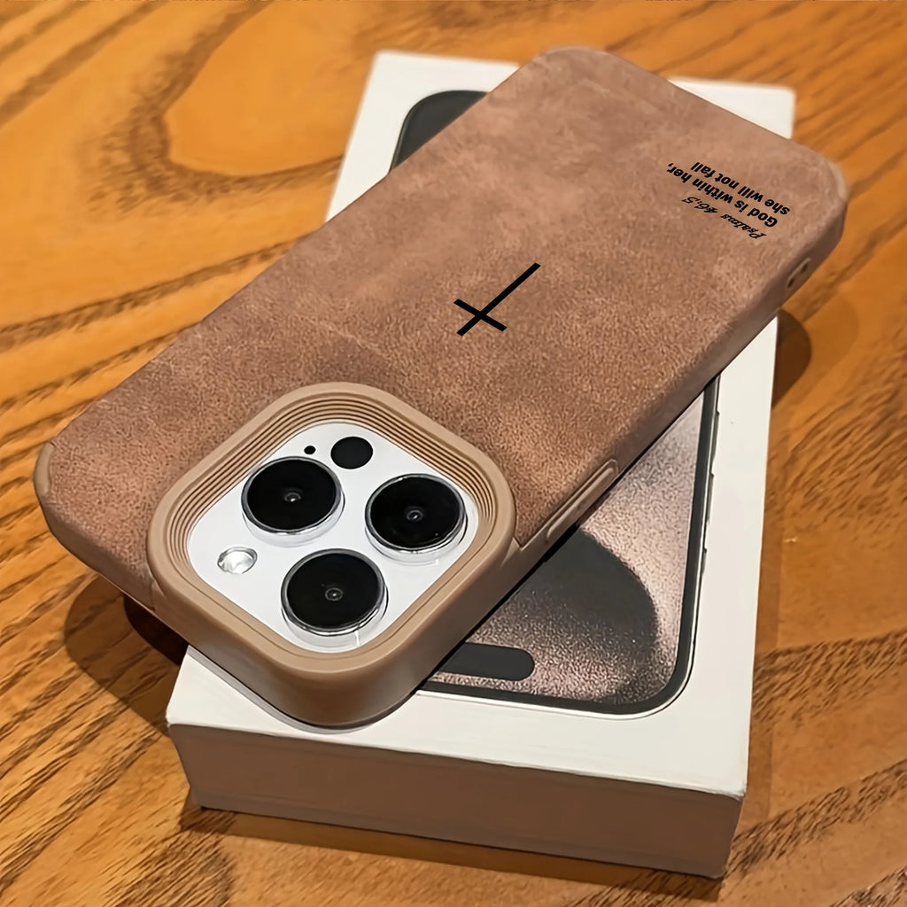 Simple Elements Suitable For iPhone 17 16 Pro 16 PLUS 16 Pro Max 15 14 13 12 11 XS MAX XR Phone Case Faux Leather Textured Cover