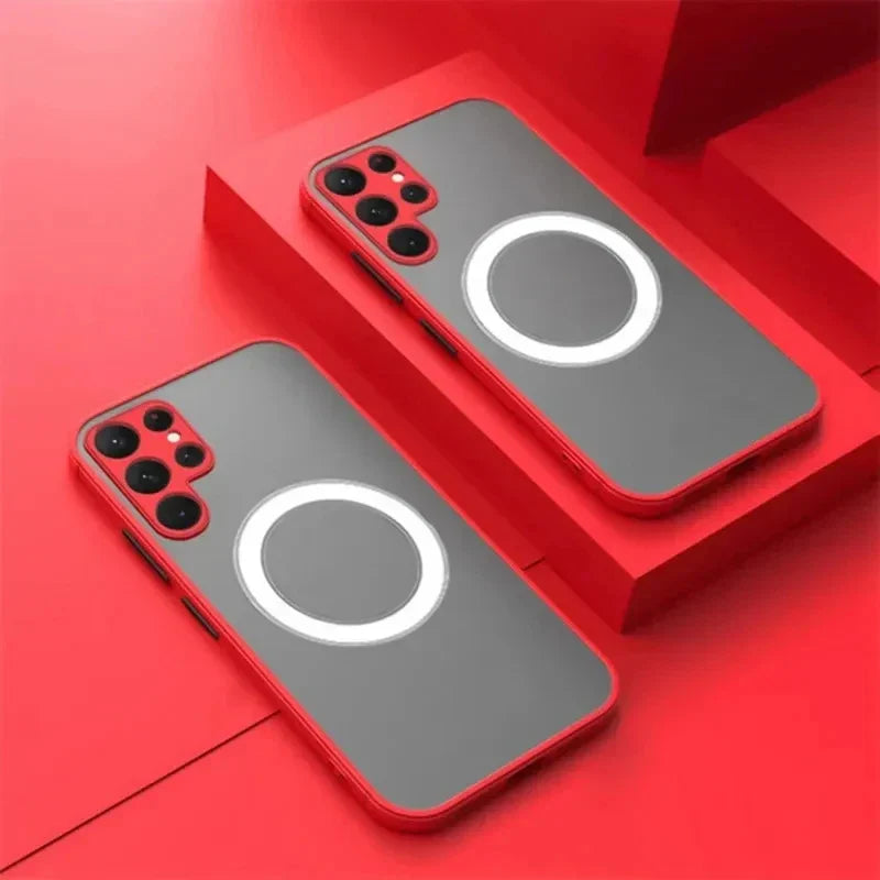 For Magsafe Magnetic Phone Case For Samsung Galaxy S25 S24 S23 S22 S21 Ultra Plus FE A56 A55 A54 Funda For Samsung Note 20 Ultra