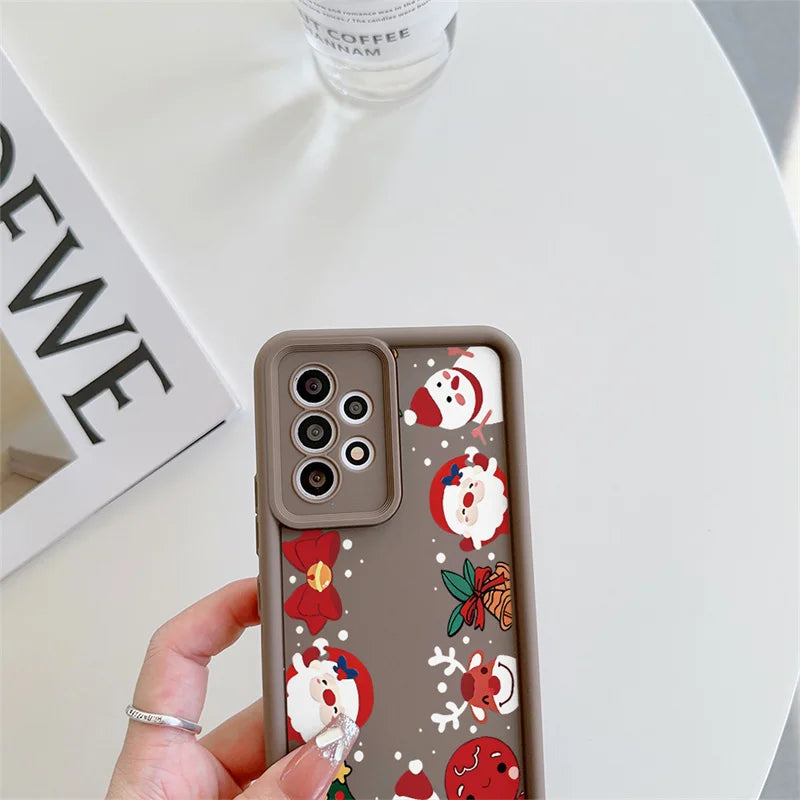 For Samsung Galaxy A56 A36 A26 A54 A16 A17 A15 A06 A07 A25 A55 A35 A14 A34 A24 A05 A05S A32 A52 A23 A53 A33 A04 Christmas Cases