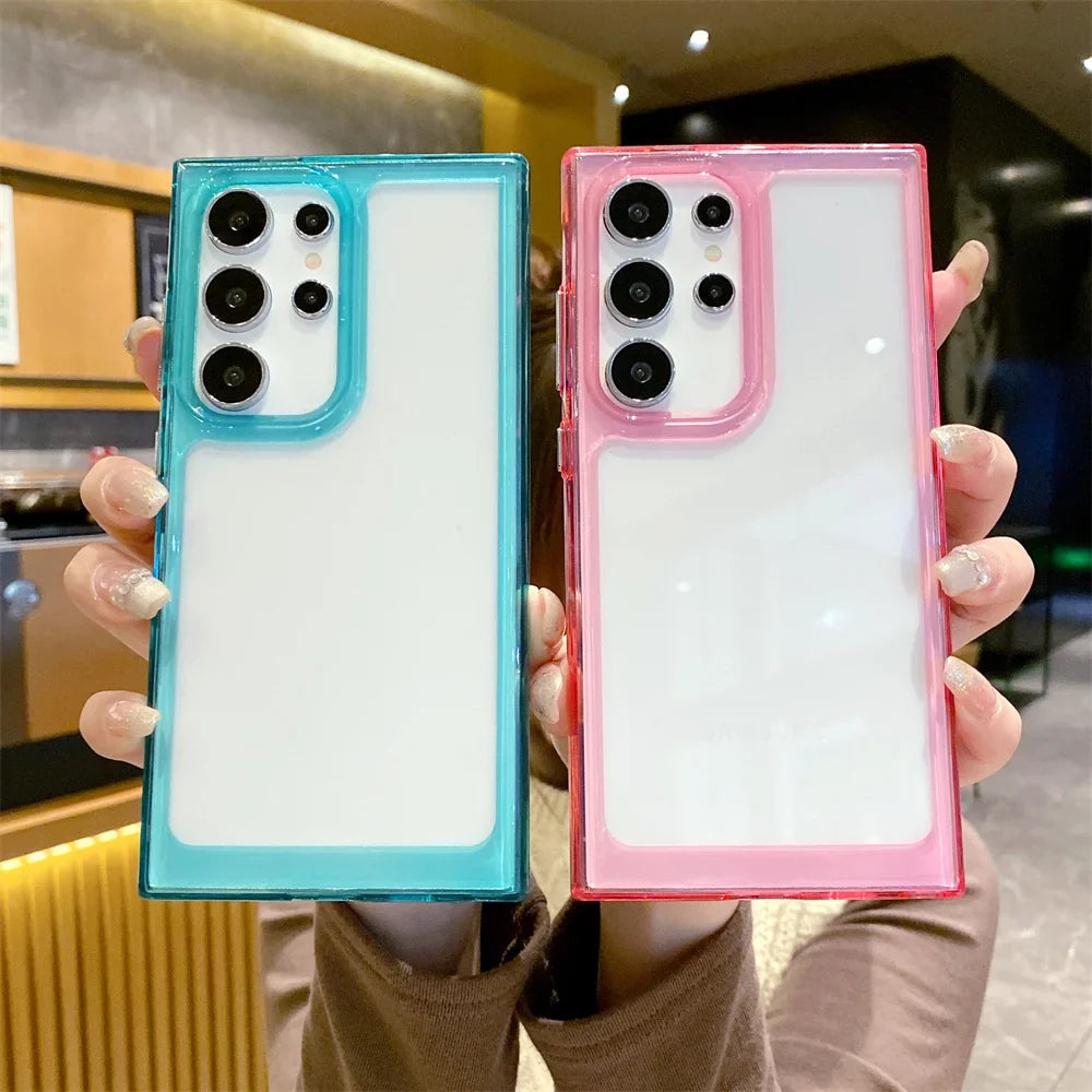 Transparent Airbag Bumper Case for Samsung Galaxy S24 Ultra S23 S22 Plus S21 S20 FE A54 A52 A34 A14 A73 A53 A33 Acrylic Cover