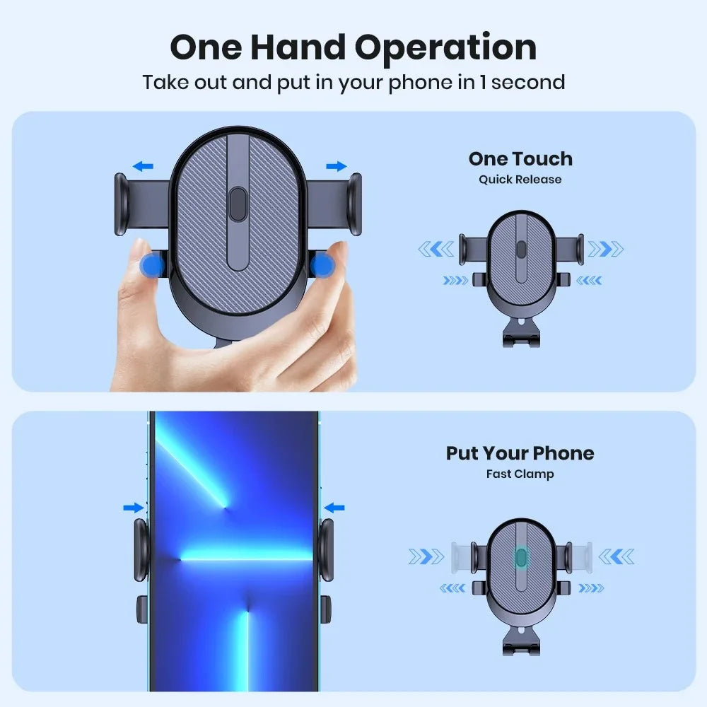 New Car Phone Holder Stand Mount Upgrade Auto Locking Universal Phone Holder with Hook Clip for Car Air Vent for iPhone Samsung