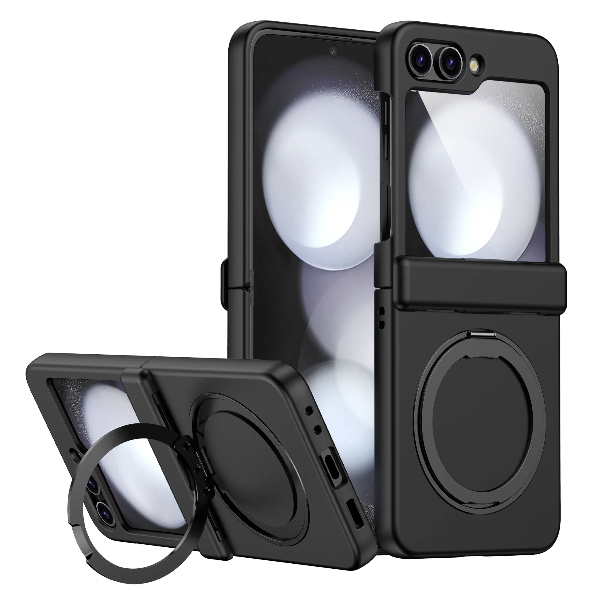 360° Rotating Holder Phone case For Samsung Galaxy Z Flip 5 6 Magsafe Wireless charge 360 Degree Ring Magnetic stand Phone Cover